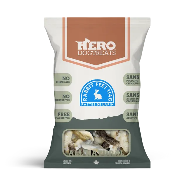 Hero Dog Treats Rabbit Feet friandise pattes de lapin