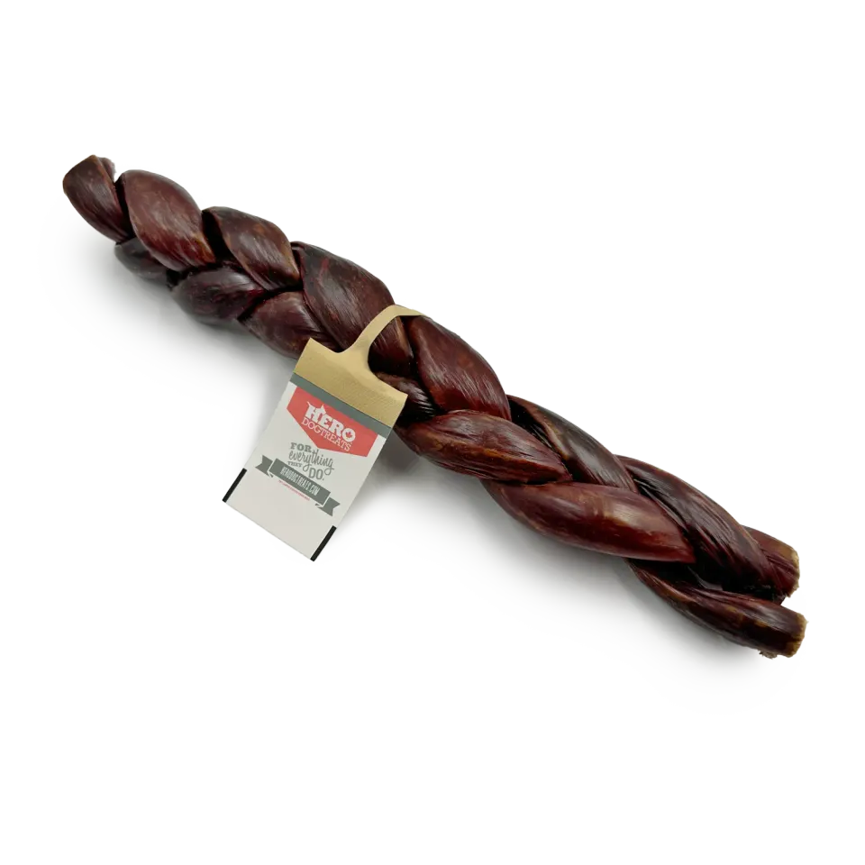Hero Dog Treats Beef Gullet Braided friandise à mâcher
