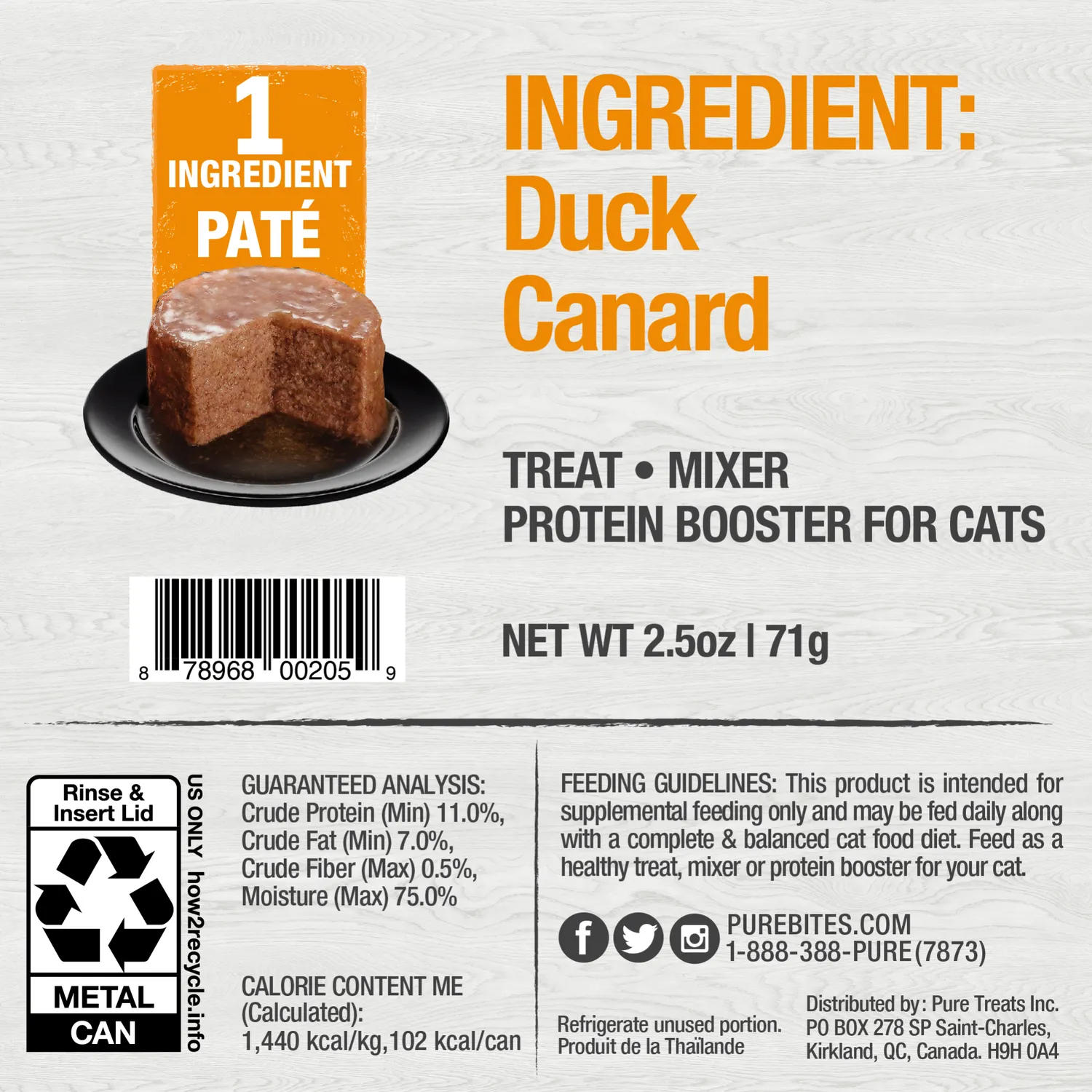 PureBites pâté chat ingrédient unique