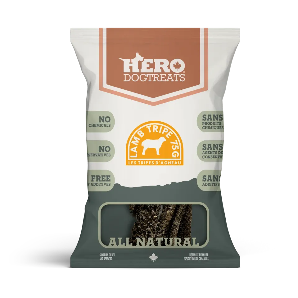 Hero Dog Treats Lamb Tripe friandise agneau 75 g