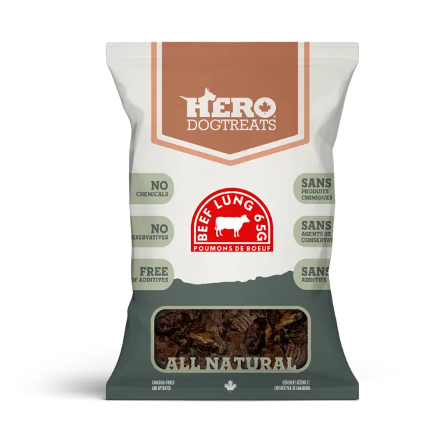 Hero Dog Treats Beef Lung friandise bœuf 65 g