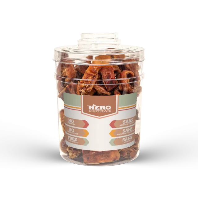 Hero Dog Treats Pig Ear Strips friandise porc 40 pièces