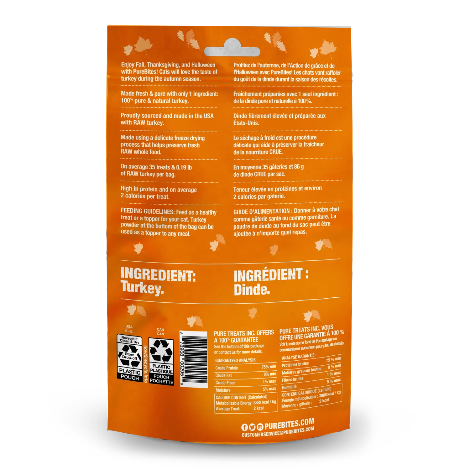 PureBites dinde friandise chat lyophilisée