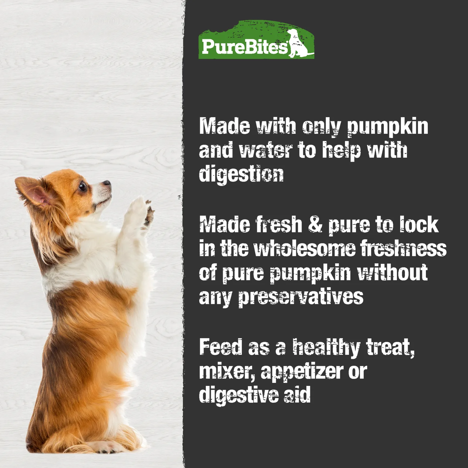 PureBites potiron pâtée chien 12x71g fibres digestives