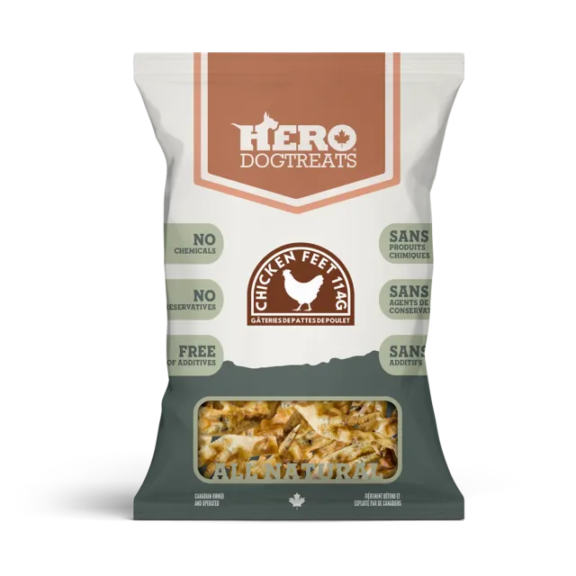 Hero Dog Treats Chicken Feet friandise pattes de poulet