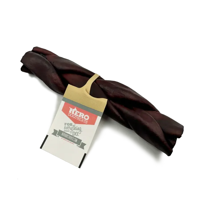 Hero Dog Treats Collagen Braid 5-6 Inch friandise bœuf