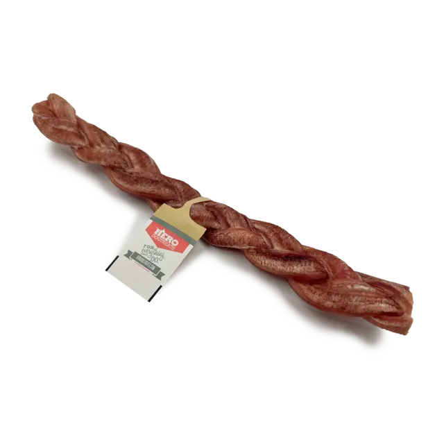 Hero Dog Treats Braided Bully Stick bâton à mâcher