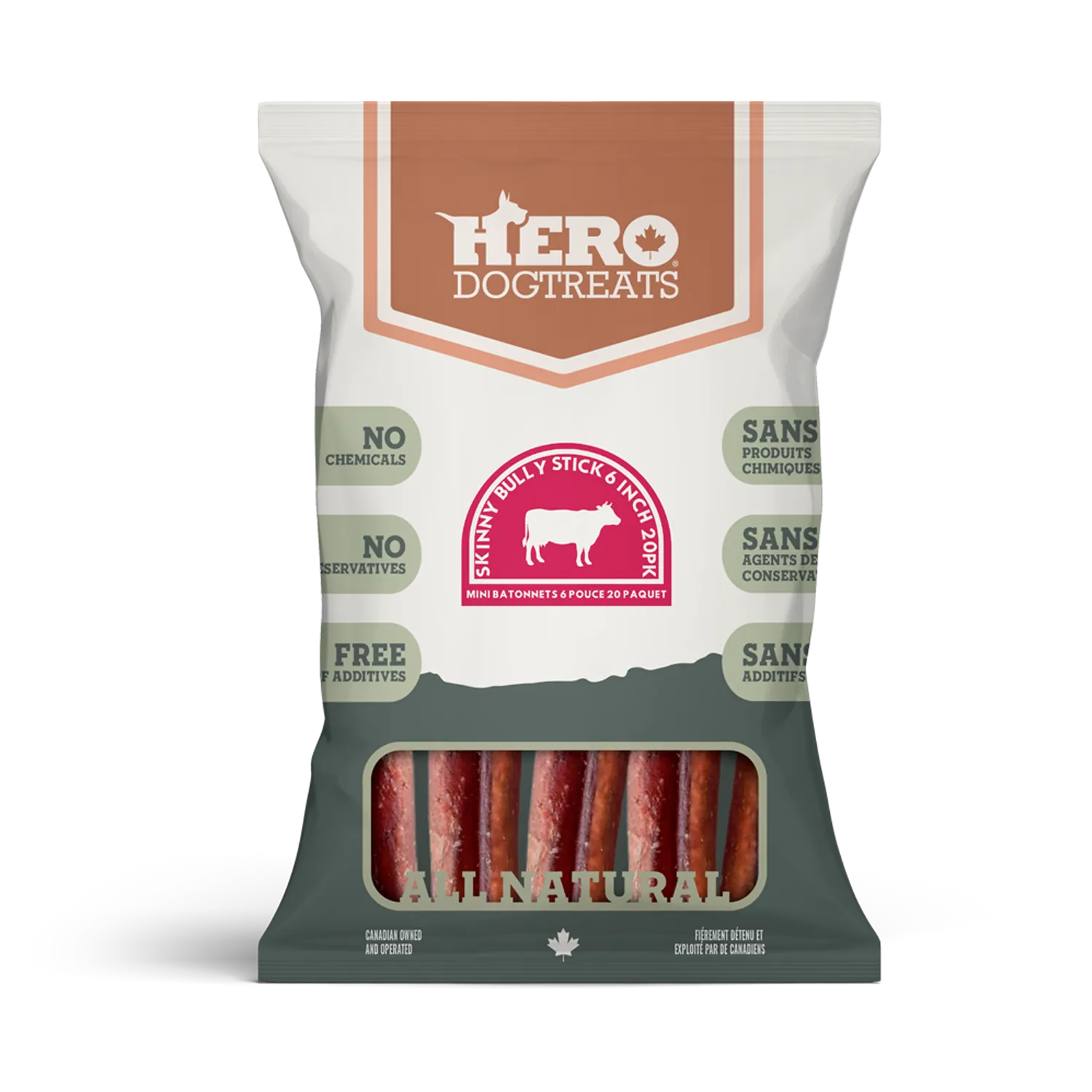 Hero Dog Treats Bully Stick bâton à mâcher